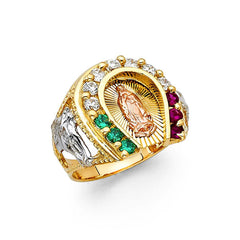 14K Tri Color CZ Men's Rings