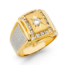 Load image into Gallery viewer, 14K Yellow CZ MENS Ring 10.4grams