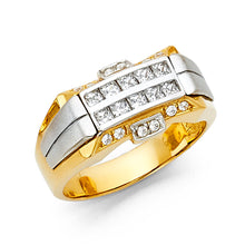 Load image into Gallery viewer, 14K Yellow CZ MENS Ring 7.4grams
