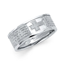 Load image into Gallery viewer, 14K White RELIGIOUS MENS Ring 8grams