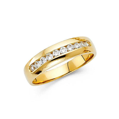 14K Yellow Gold CZ Men's Ring - silverdepot