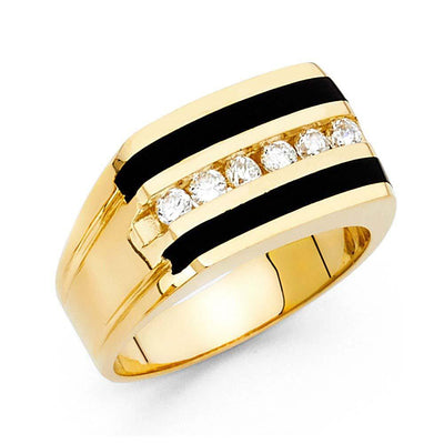 14K Yellow Gold Onyx Men's Ring - silverdepot