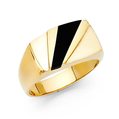 14K Yellow Gold Onyx Men's Ring - silverdepot