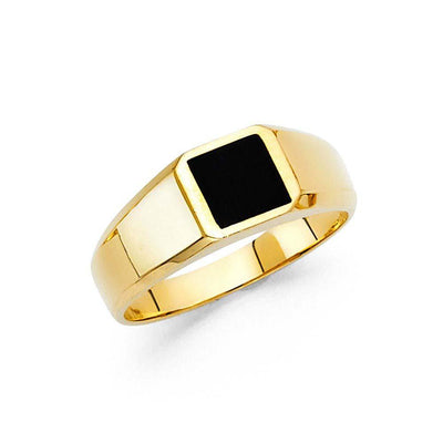 14K Yellow Gold Onyx Men's Ring - silverdepot