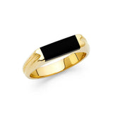 14K Yellow Gold Onyx Men's Ring