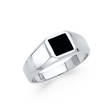 Load image into Gallery viewer, 14K White Gold Onyx Men&#39;s Ring - silverdepot