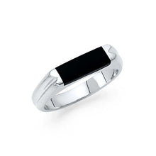 Load image into Gallery viewer, 14K White Gold Onyx Men&#39;s Ring - silverdepot