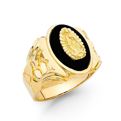 14K Yellow Gold Onyx Men's Ring - silverdepot
