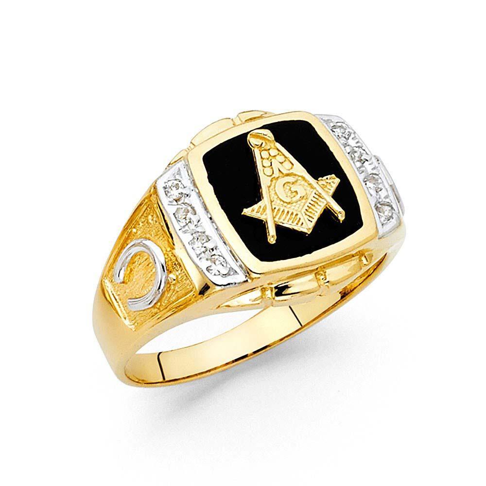 14K Yellow Gold Onyx Men's Ring - silverdepot