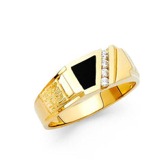 14K Yellow Gold Onyx Men's Ring