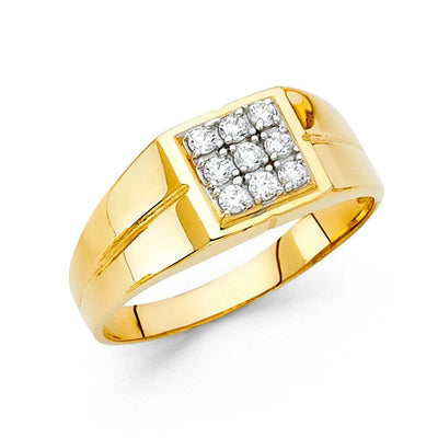 14K Yellow Gold CZ Men's Rings - silverdepot