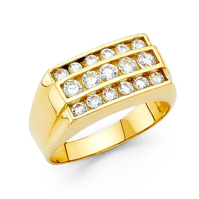 14K Yellow Gold CZ Men's Rings - silverdepot