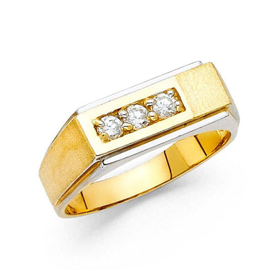 14K Yellow Gold CZ Men's Ring - silverdepot