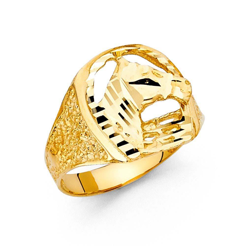 14K Yellow Gold CZ Men's Ring - silverdepot