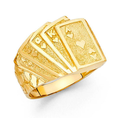 14K Yellow Gold CZ Men's Ring - silverdepot
