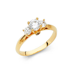 14K Yellow CZ Engagement Ring