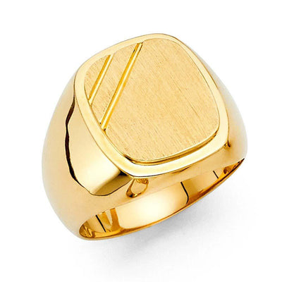 14K Yellow Gold 16mm Men's Ring - silverdepot
