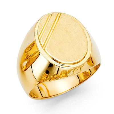 14K Yellow Gold 18mm Men's Ring - silverdepot