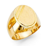 14K Yellow Gold 18mm Men's Ring
