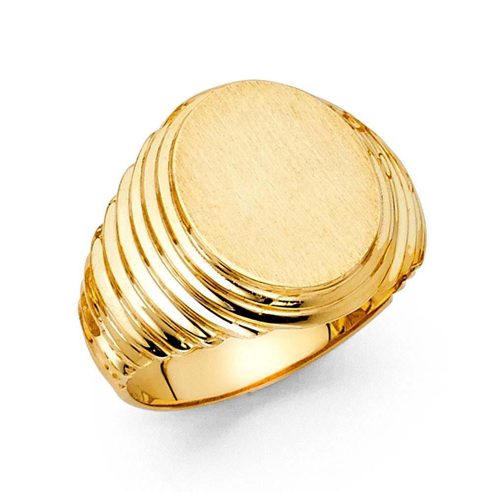 14K Yellow Gold 15mm Men's Ring - silverdepot