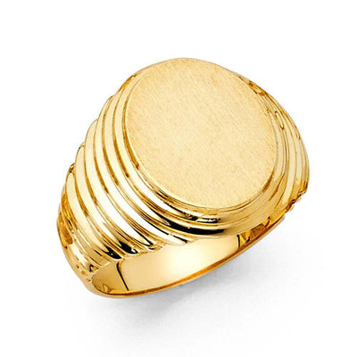 14K Yellow Gold 15mm Men's Ring - silverdepot