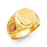 14K Yellow Gold 13mm Men's Ring