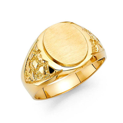 14K Yellow Gold 18mm Men's Ring - silverdepot