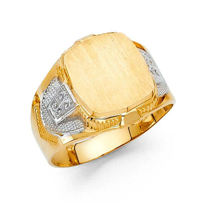14K Yellow Gold 16mm Men's Ring - silverdepot