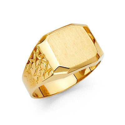 14K Yellow Gold 12mm Men's Ring - silverdepot