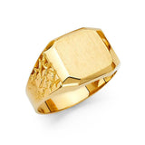 14K Yellow Gold 12mm Men's Ring
