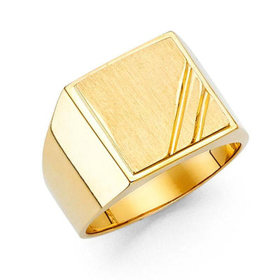 14K Yellow Gold 14mm Men's Ring - silverdepot