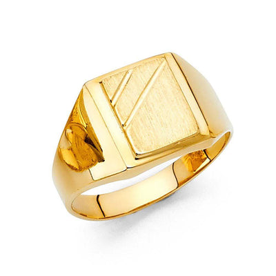 14K Yellow Gold 12mm Men's Ring - silverdepot