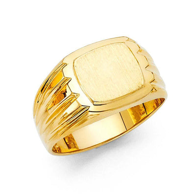 14K Yellow Gold 12mm Men's Ring - silverdepot