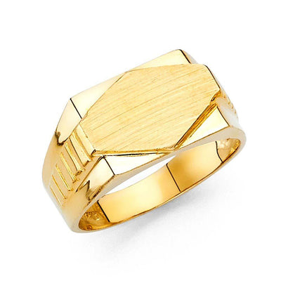 14K Yellow Gold 10mm Men's Ring - silverdepot
