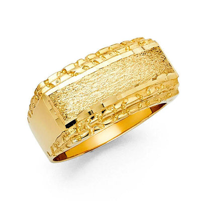 14K Yellow Gold 12mm Men's Ring - silverdepot