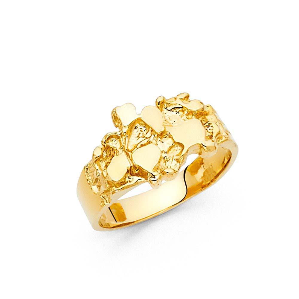 14K Yellow Gold 10mm Nugget Ring - silverdepot