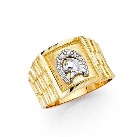 14K Yellow Gold 14mm Men's Ring