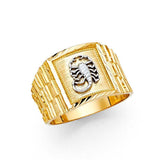 14K Yellow Gold 14mm Men's Ring