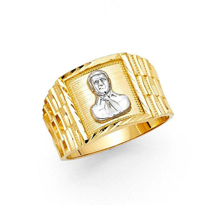 14K Yellow Gold 14mm Men's Ring - silverdepot