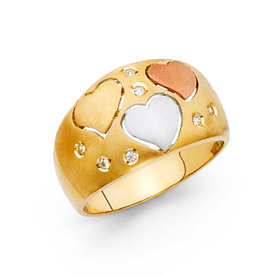 14K Tricolor FANCY Ring 4.4grams
