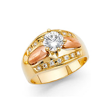 Load image into Gallery viewer, 14K Twotone CZ Engagement Ring 5.3grams