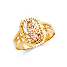 Load image into Gallery viewer, 14K Two Tone 15mm Our Lady of Guadalupe Ring - silverdepot
