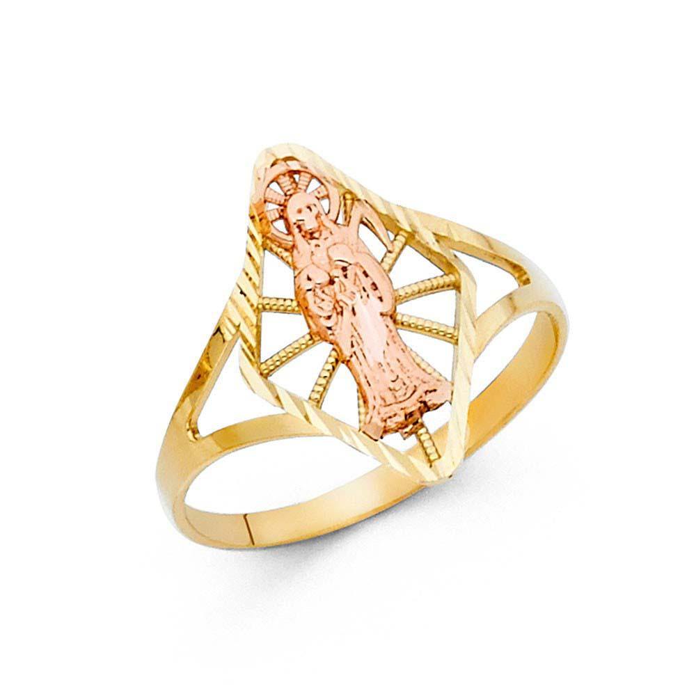 14K Two Tone 16mm Assorted Fancy Ring