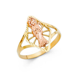 14K Two Tone 16mm Assorted Fancy Ring