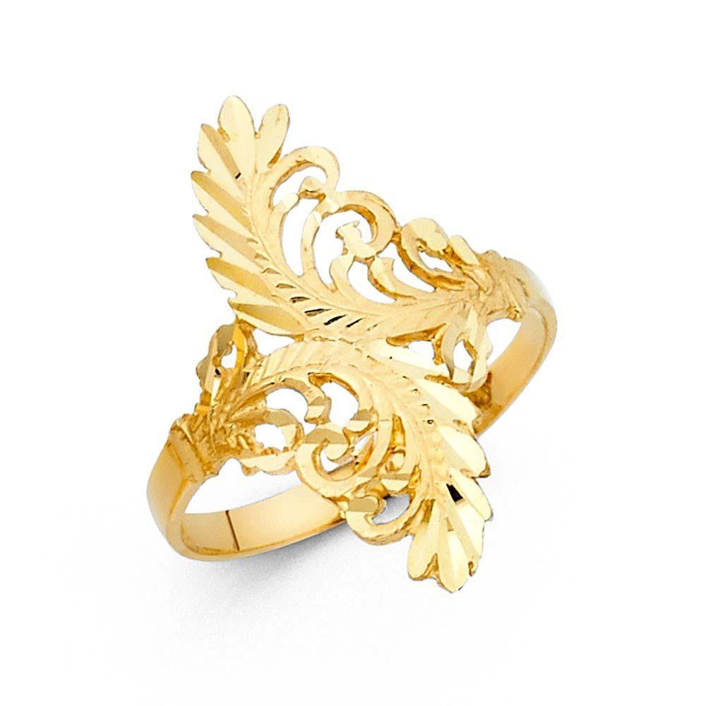 14K Yellow Gold 25mm Assorted Fancy Ring - silverdepot