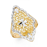 14K Two Tone 27mm Assorted Fancy Ring