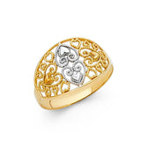 14K Two Tone 12mm Assorted Fancy Ring