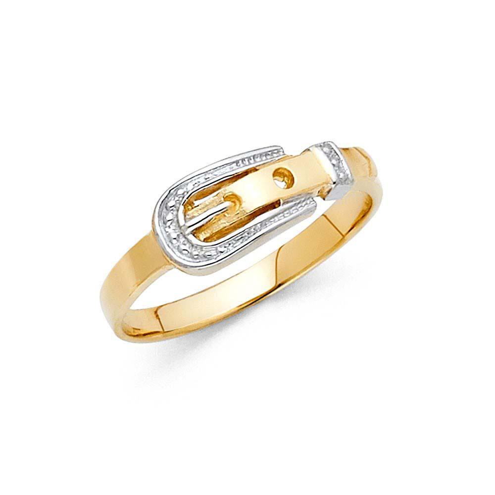 14K Two Tone 7mm Assorted Fancy Ring