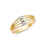 14K Two Tone 7mm Assorted Fancy Ring