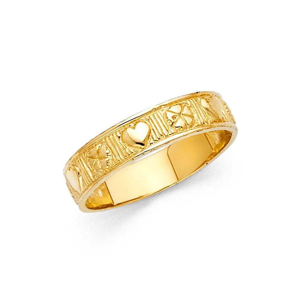 14K Yellow Gold 5mm Assorted Fancy Ring - silverdepot